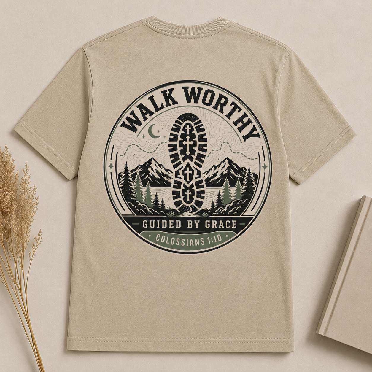 WALK WORTHY | COLOSSIANS 1:10  Christian T-Shirt | Back Print