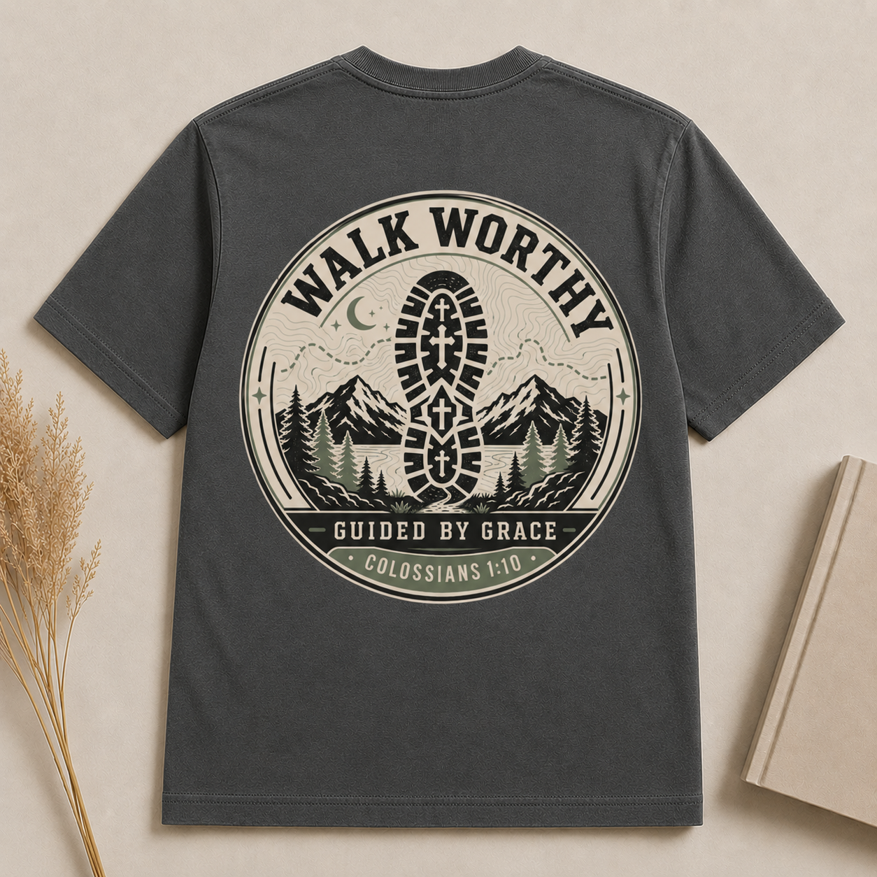 WALK WORTHY | COLOSSIANS 1:10  Christian T-Shirt | Back Print