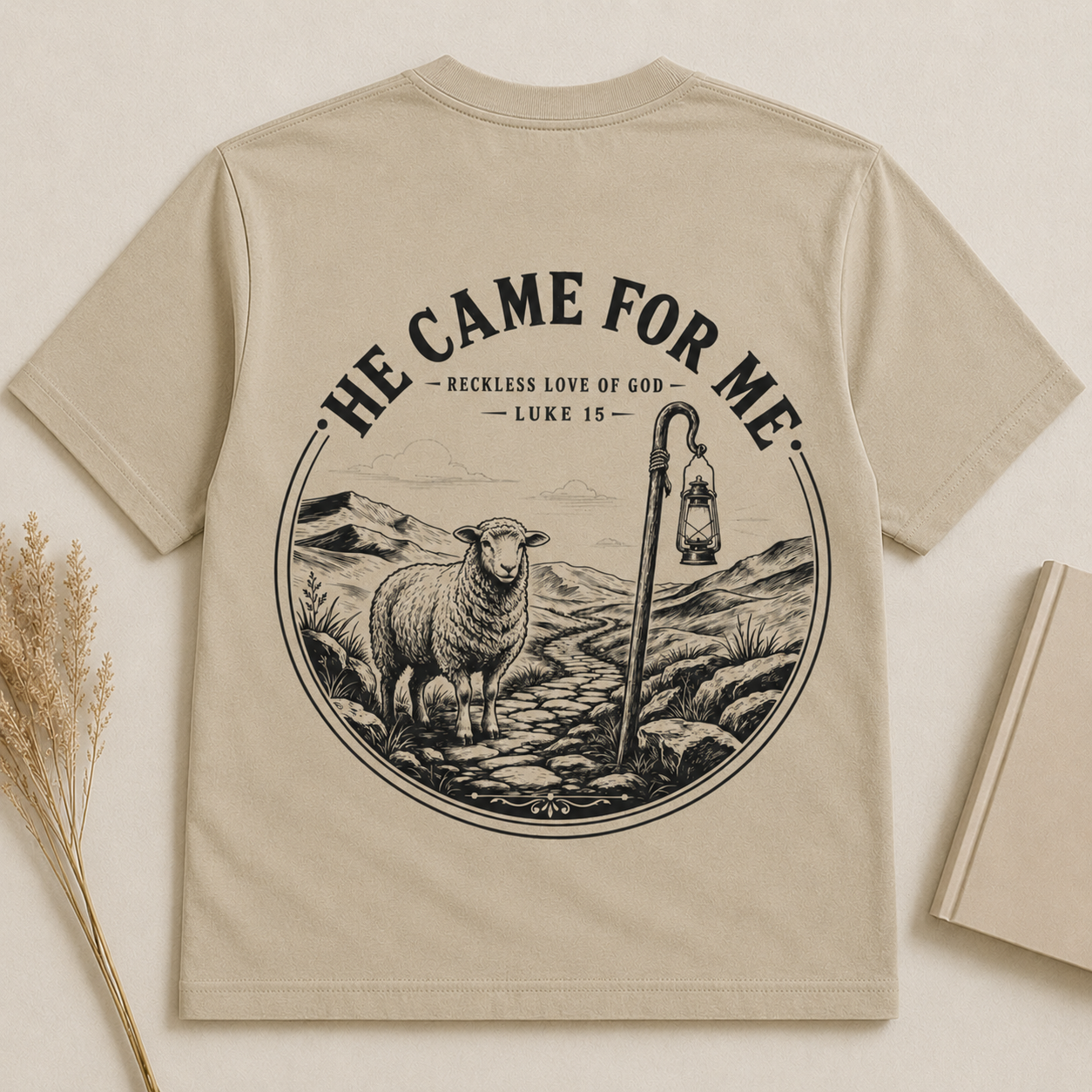 HE CAME FOR ME | LUKE 15  Christian T-Shirt | Back Print