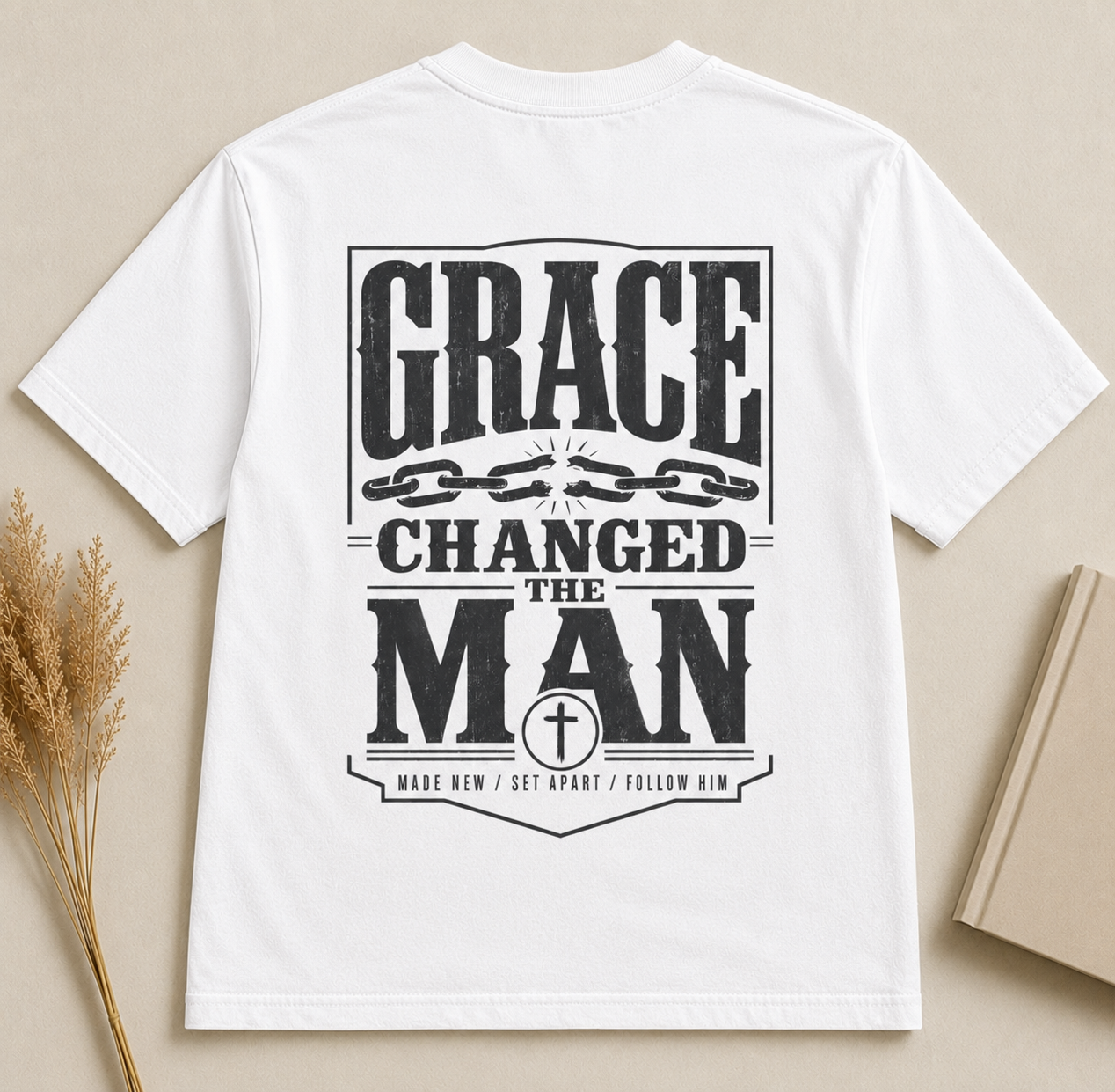 GRACE CHANGED THE MAN |  Christian T-Shirt | Back Print