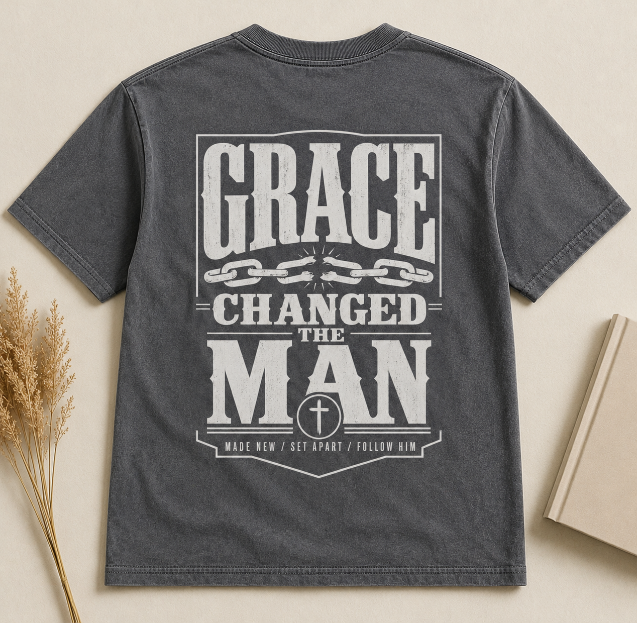 GRACE CHANGED THE MAN |  Christian T-Shirt | Back Print