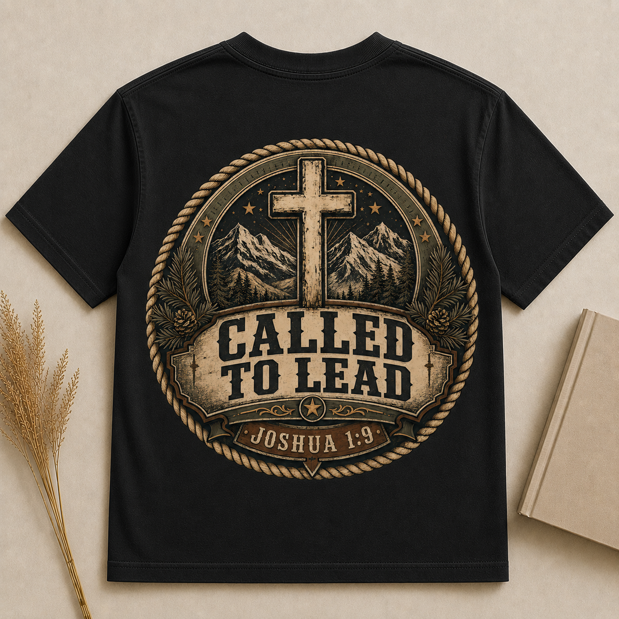 CALLED TO LEAD | Joshua 1:9 | Christian T-Shirt | Back Print