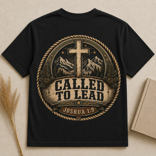 CALLED TO LEAD | Joshua 1:9 | Christian T-Shirt | Back Print