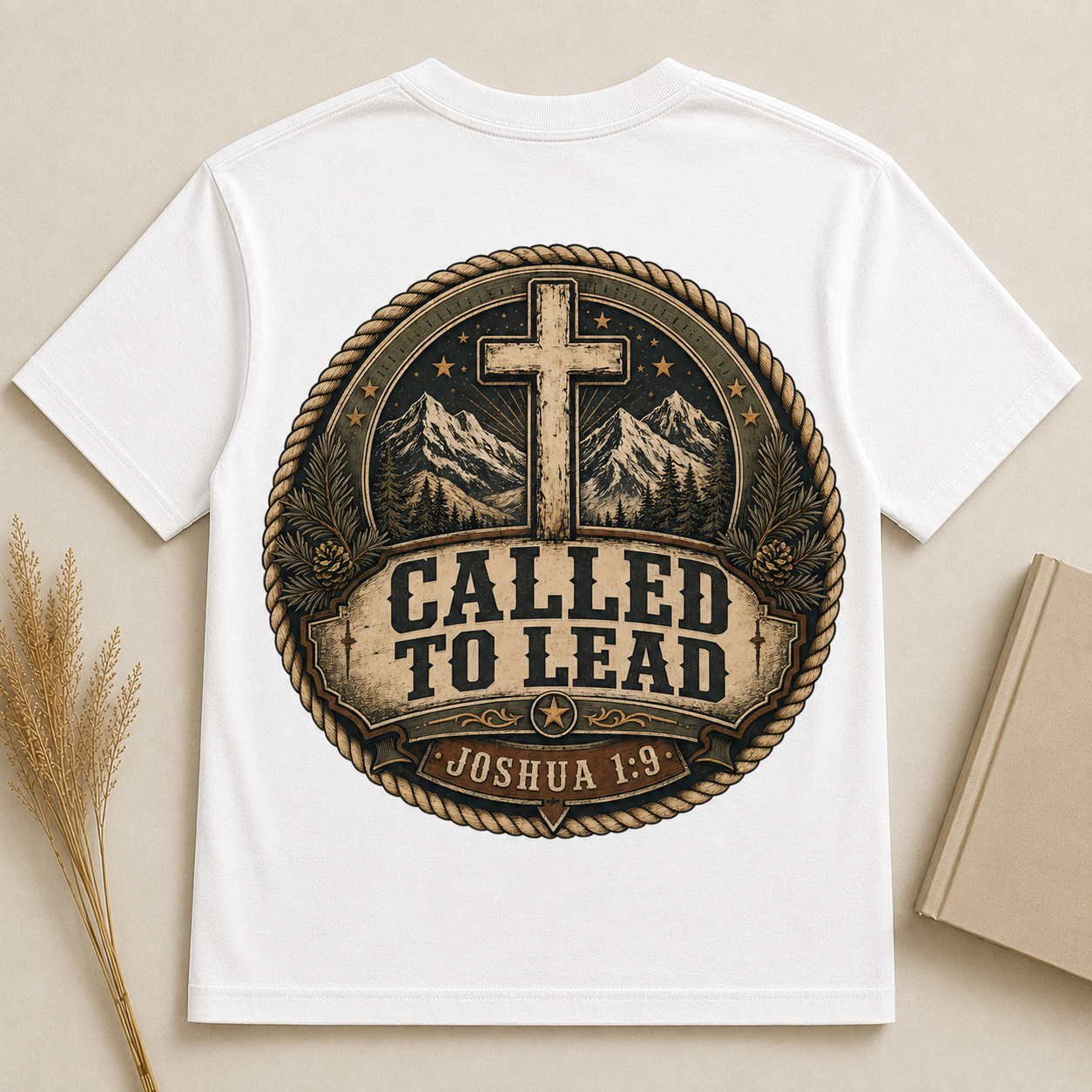 CALLED TO LEAD | Joshua 1:9 | Christian T-Shirt | Back Print