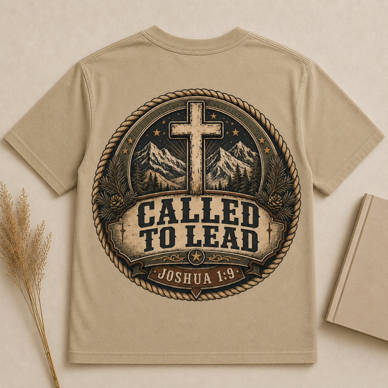 CALLED TO LEAD | Joshua 1:9 | Christian T-Shirt | Back Print