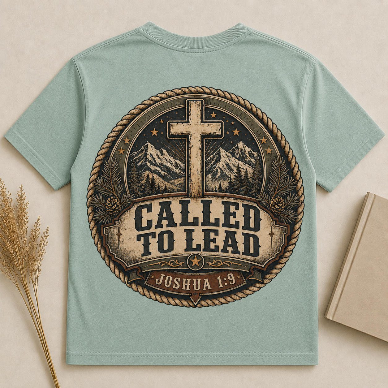 CALLED TO LEAD | Joshua 1:9 | Christian T-Shirt | Back Print