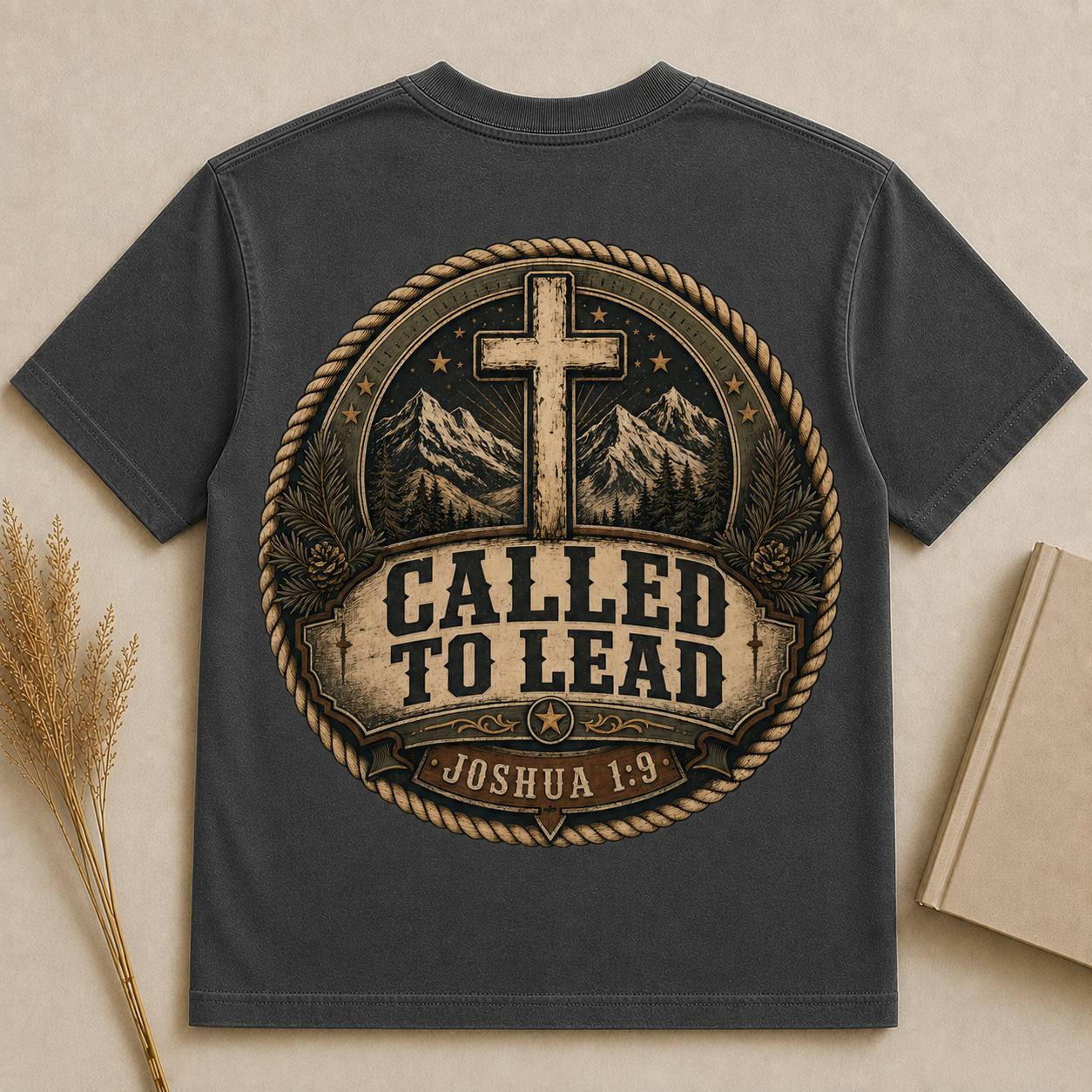 CALLED TO LEAD | Joshua 1:9 | Christian T-Shirt | Back Print