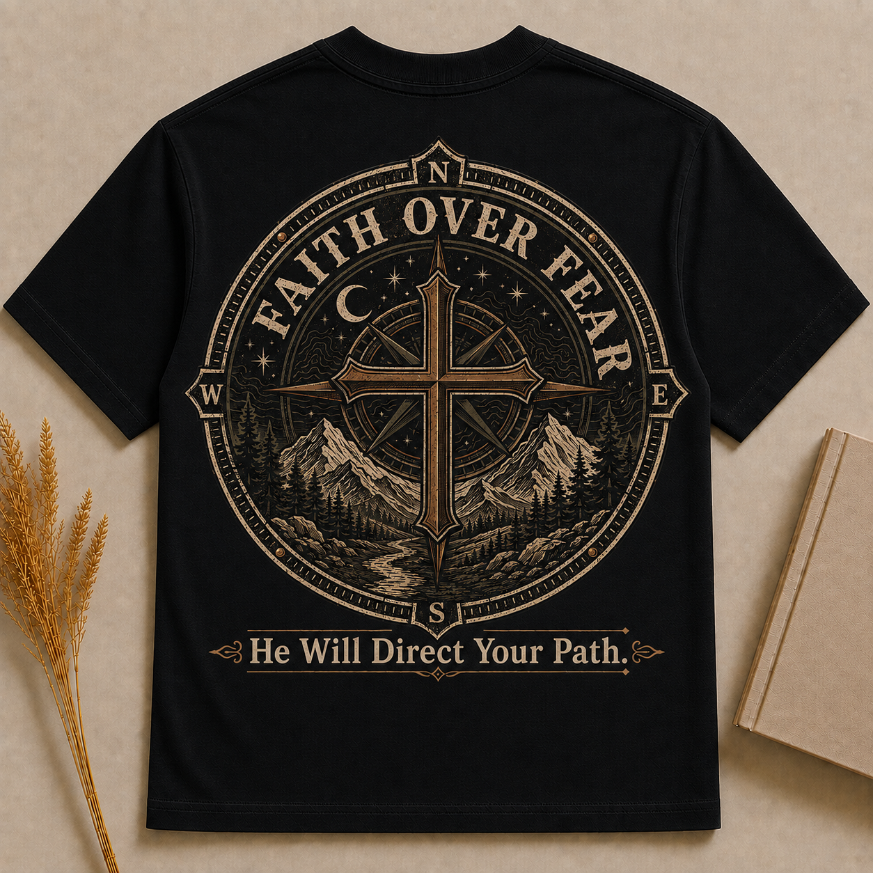 FAITH OVER FEAR | Christian T-Shirt | Back Print