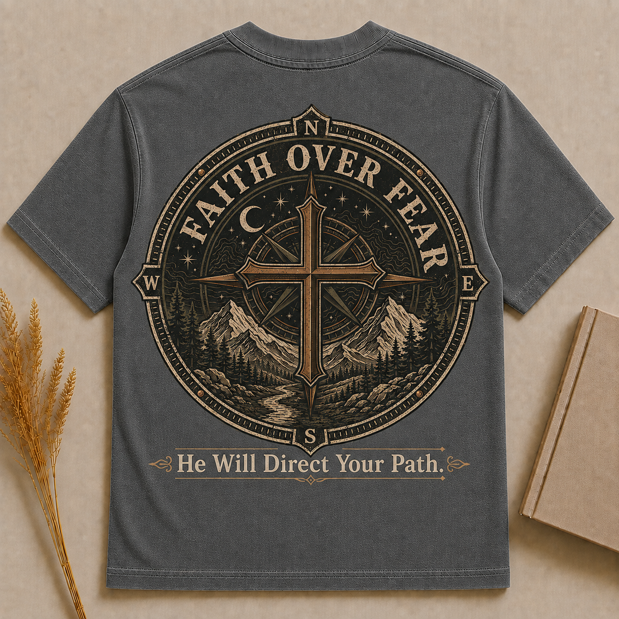 FAITH OVER FEAR | Christian T-Shirt | Back Print