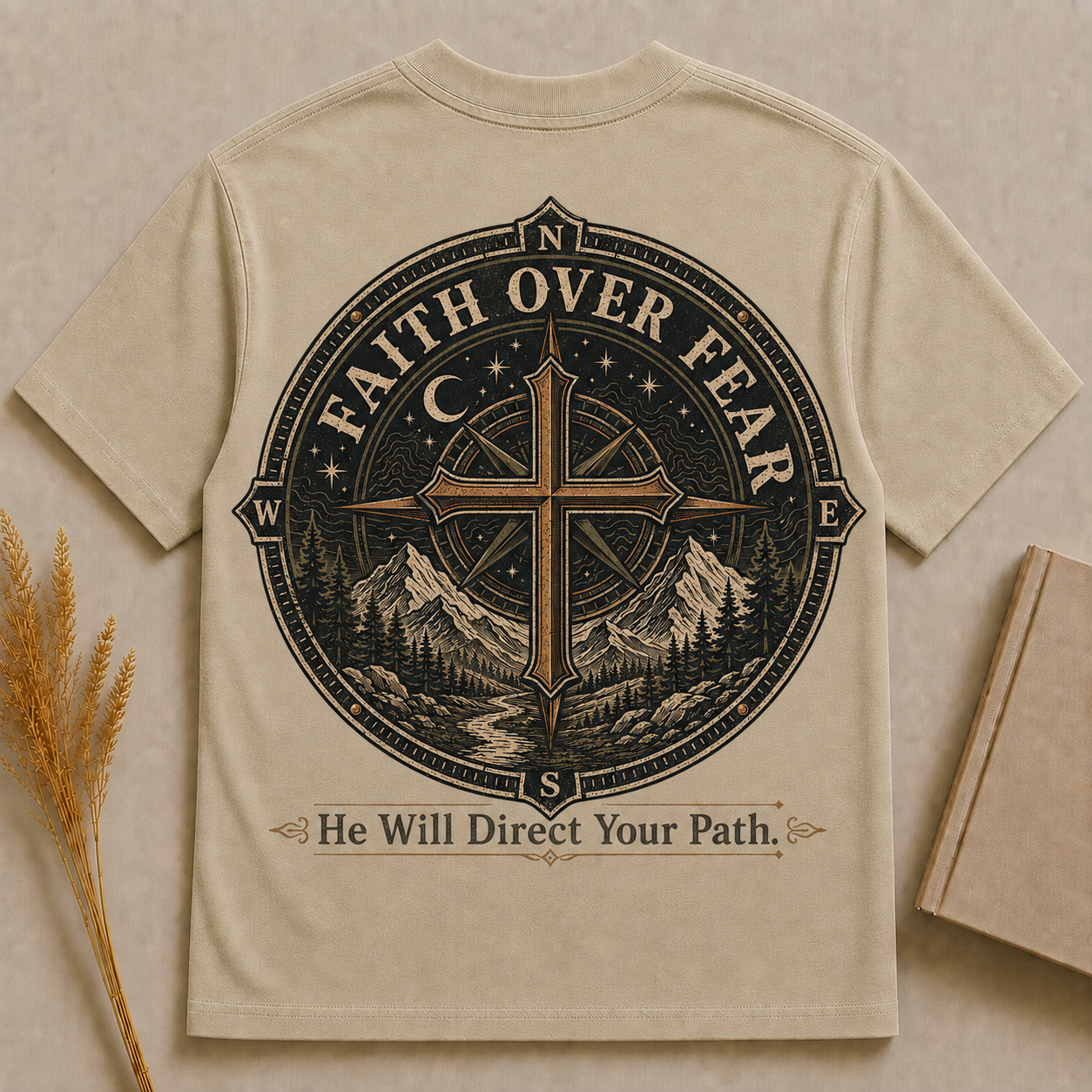 FAITH OVER FEAR | Christian T-Shirt | Back Print