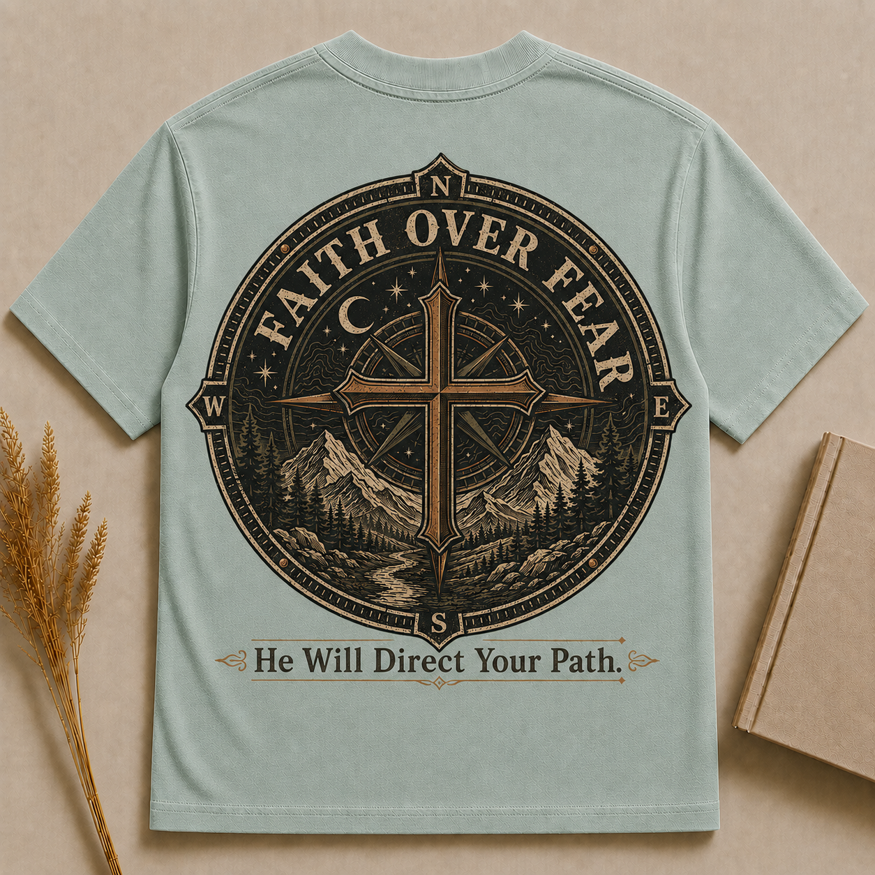 FAITH OVER FEAR | Christian T-Shirt | Back Print