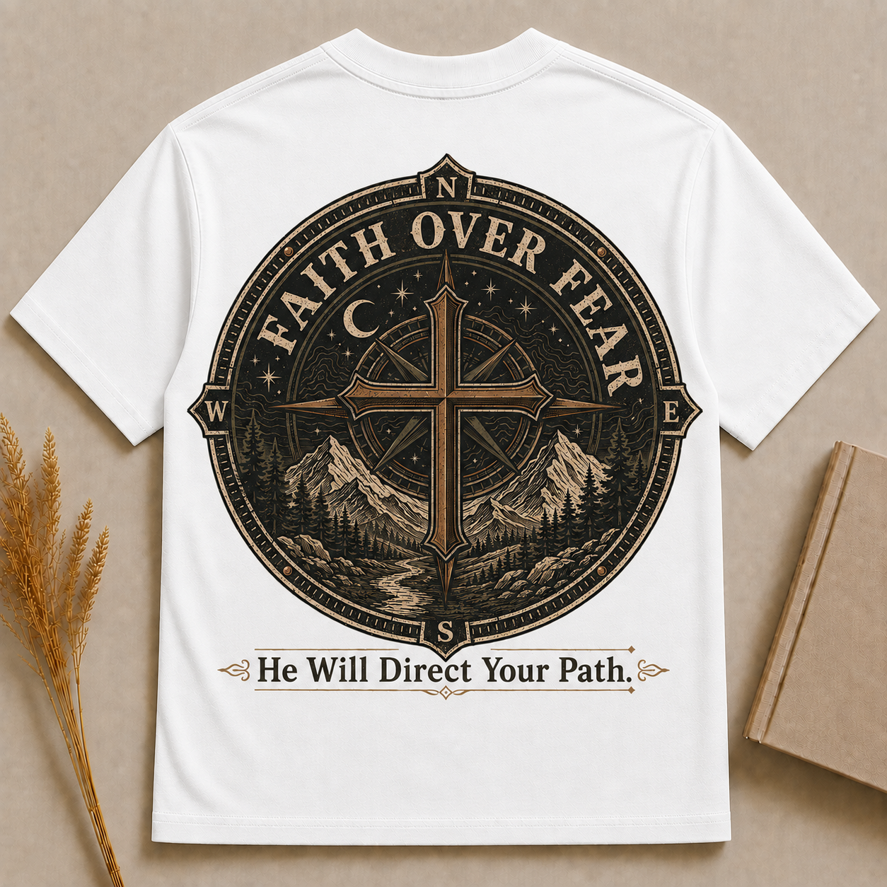 FAITH OVER FEAR | Christian T-Shirt | Back Print