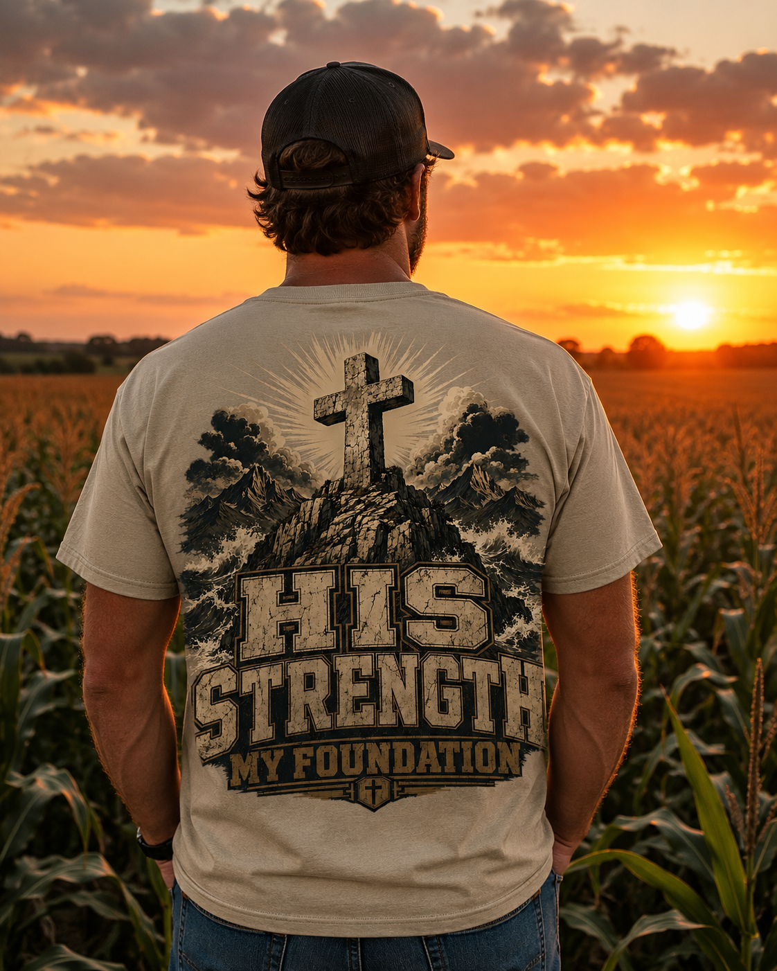 FOLLOW THE SHEPARD | Psalms 23 | Christian T-Shirt | Back Print