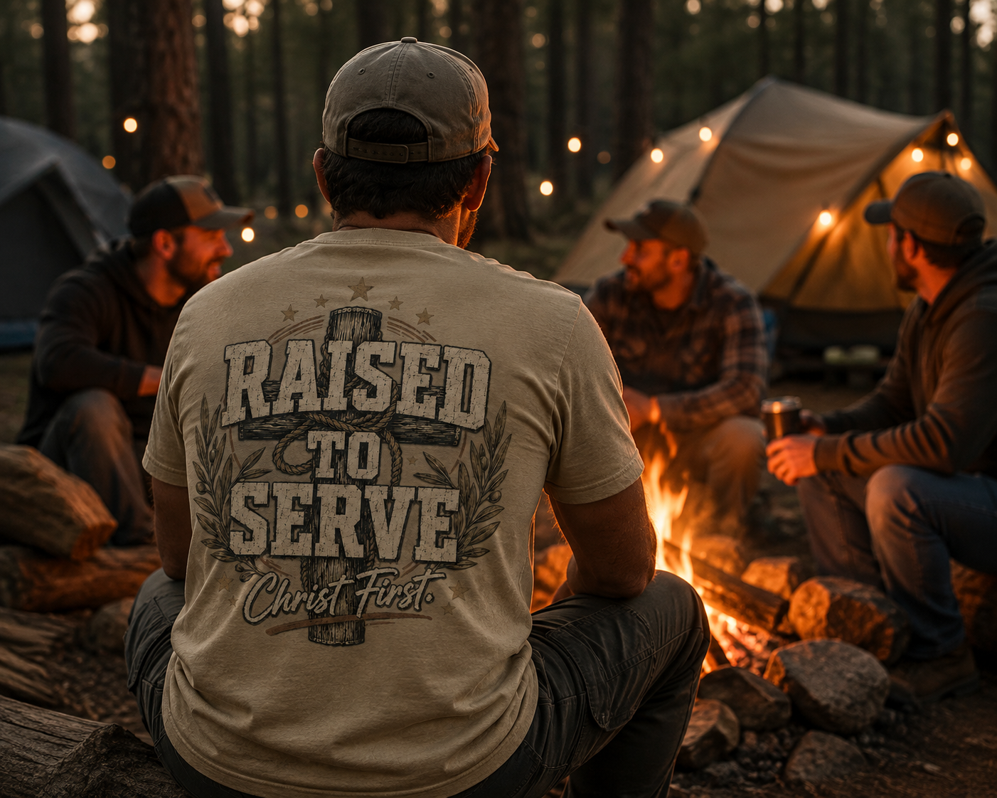 RAISED TO SERVE  | Christian T-Shirt | Back Print