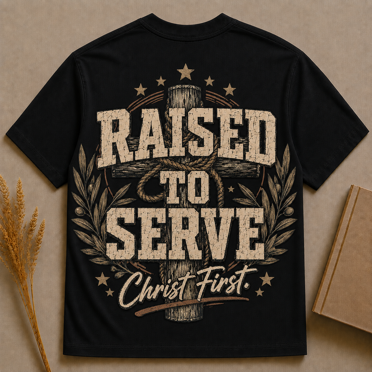 RAISED TO SERVE  | Christian T-Shirt | Back Print