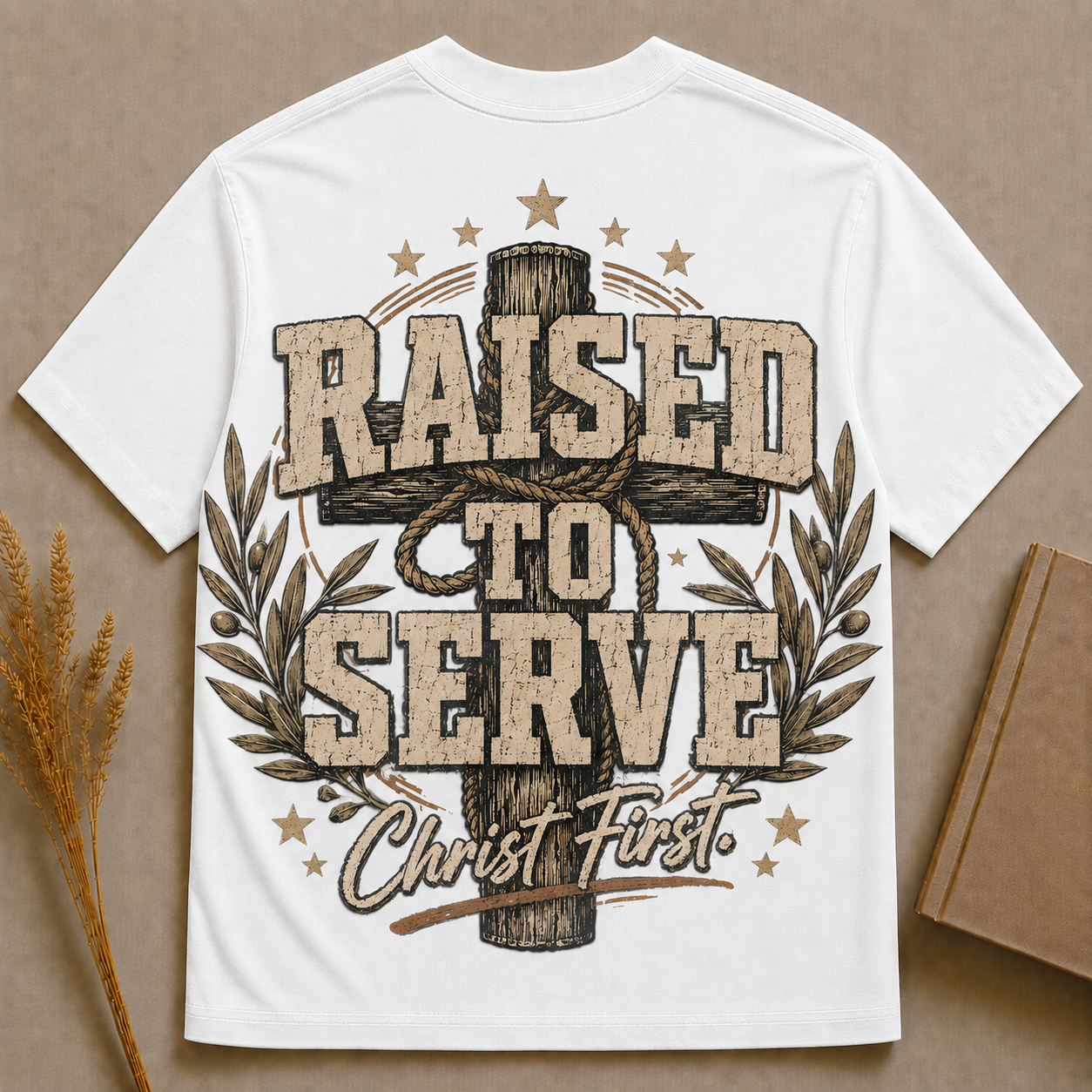 RAISED TO SERVE  | Christian T-Shirt | Back Print