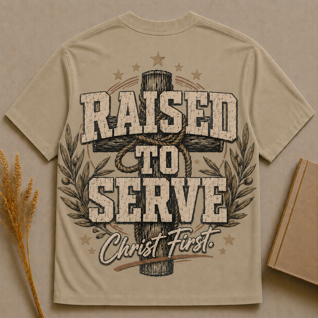 RAISED TO SERVE  | Christian T-Shirt | Back Print