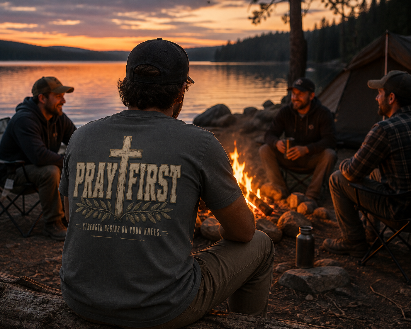 PRAYER FIRST | Christian T-Shirt |  Back Print