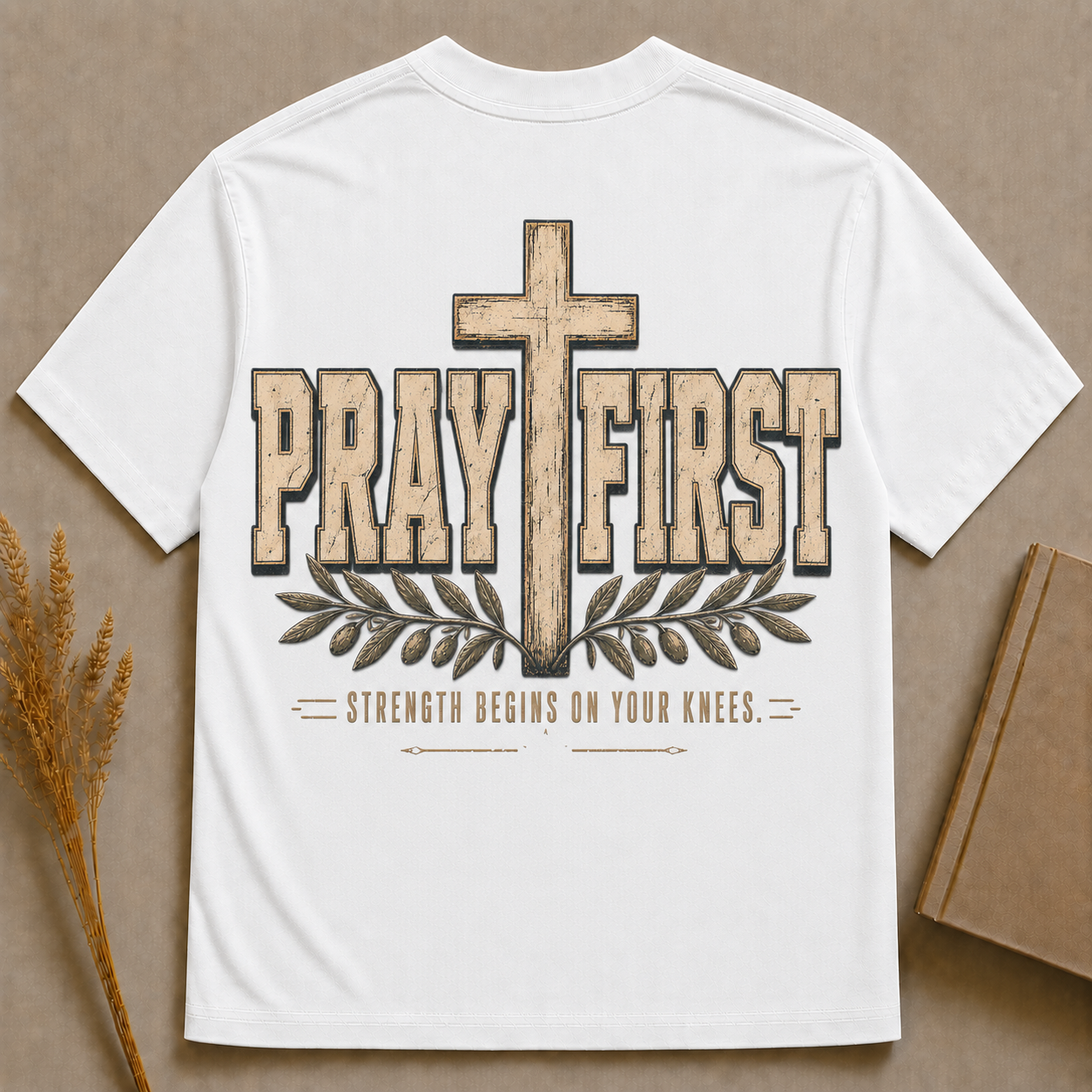 PRAYER FIRST | Christian T-Shirt |  Back Print